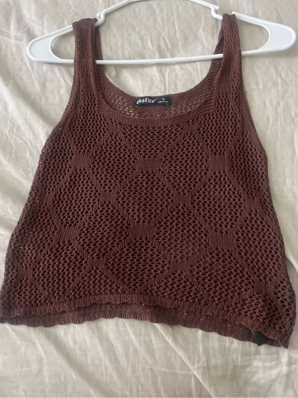 Aster Crochet Knit Tank Earthy Boho Romantic Hippie Festival Top Witchy S - Picture 2 of 7